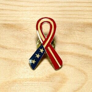 American Flag Pin Ribbon Vintage 2001
